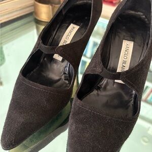 Manolo Blahnik Black Suede Heels